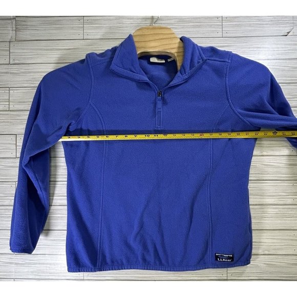 L.L.‎ Bean Women's Polyester Blue Micro Fleece 1/4 Zip Size Large Long Sleeve - Picture 7 of 9